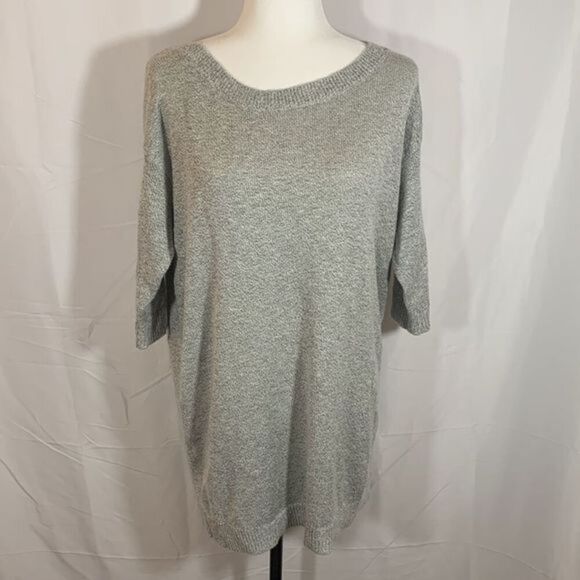 Torrid Grey Long Knit Tunic Sweater 3/4 Sleeve Top - Picture 1 of 7